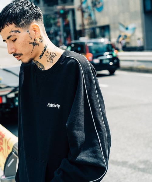 「Subciety」 スウェットカットソー X-LARGE ブラック メンズ_画像4