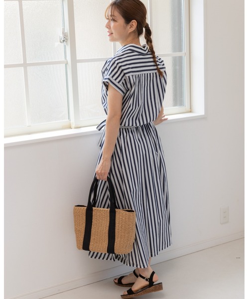 「PREFERIR」 シャツワンピース MEDIUM ネイビー レディース_画像8