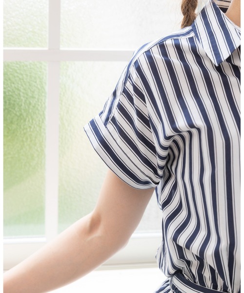 「PREFERIR」 シャツワンピース MEDIUM ネイビー レディース_画像9