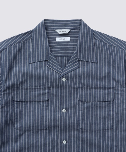 吉岡 ビンテージ 60s オンブレストライプシャツ 総柄 ネイティブ FIDELITY（フィデリティ） シャツ VINTAGE STRIPE OP SHIRT / 半袖