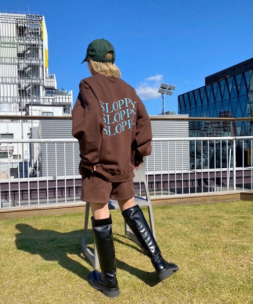 「WHO'S WHO gallery」 「SLOPPY」スウェットカットソー FREE ブラウン レディース_画像2