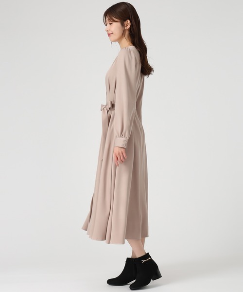 「MISCH MASCH」 長袖ワンピース フリ- ブラック レディース_画像7
