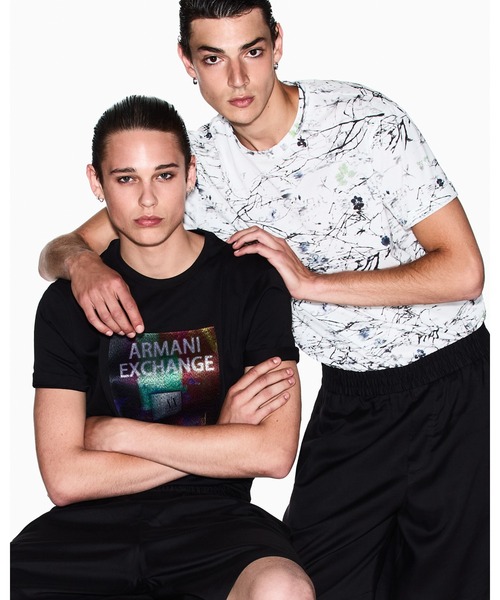 tシャツ 「A|X アルマーニ エクスチェンジ」ネオンプリント 半袖クルーネックTシャツ/SLIM メンズの画像