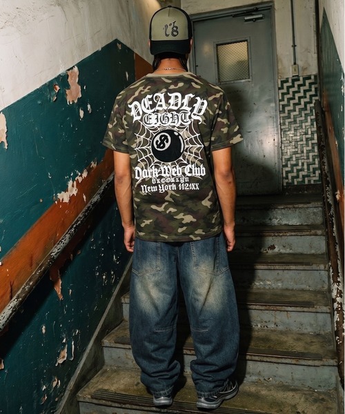 SPINNS（スピンズ） tシャツ 8ボールバックプリント半袖Tシャツ/サガラ