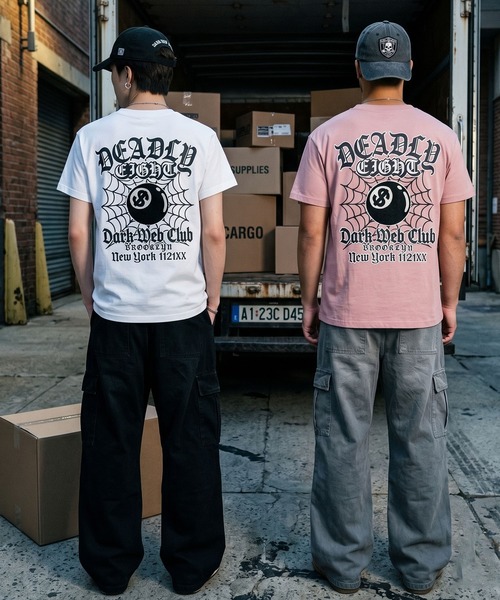 SPINNS（スピンズ） tシャツ 8ボールバックプリント半袖Tシャツ/サガラ