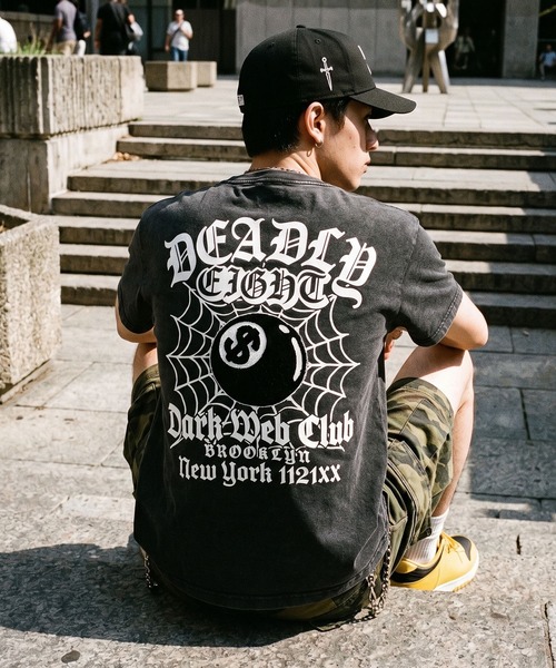 SPINNS（スピンズ） tシャツ 8ボールバックプリント半袖Tシャツ/サガラ