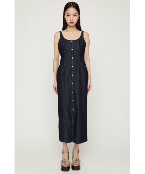 SLY（スライ） ワンピース DENIM I LINE CAMI L/OP デニムアイライン