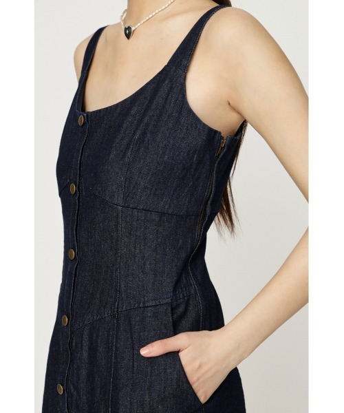 お*い様 デニムキャミソールロングワンピース SLY（スライ） ワンピース DENIM I LINE CAMI L/OP デニムアイライン
