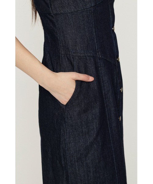 SLY（スライ） ワンピース DENIM I LINE CAMI L/OP デニムアイライン