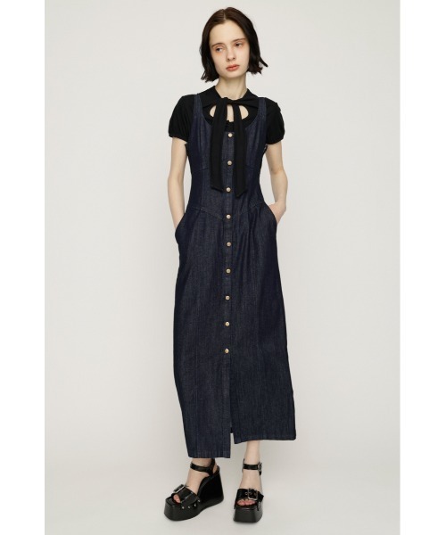 お*い様 デニムキャミソールロングワンピース SLY（スライ） ワンピース DENIM I LINE CAMI L/OP デニムアイライン