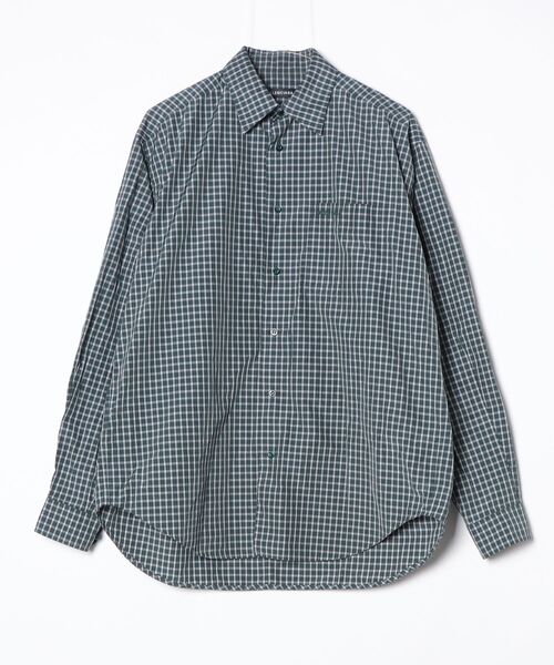 BALENCIAGA（バレンシアガ） チェック柄長袖シャツ 38 グリーン メンズ 