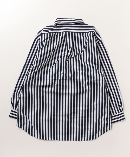 「BURLAP OUTFITTER」 長袖シャツ MEDIUM ホワイト×ネイビー メンズ_画像2
