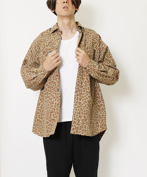 「BURLAP OUTFITTER」 長袖シャツ MEDIUM ホワイト×ネイビー メンズ_画像7
