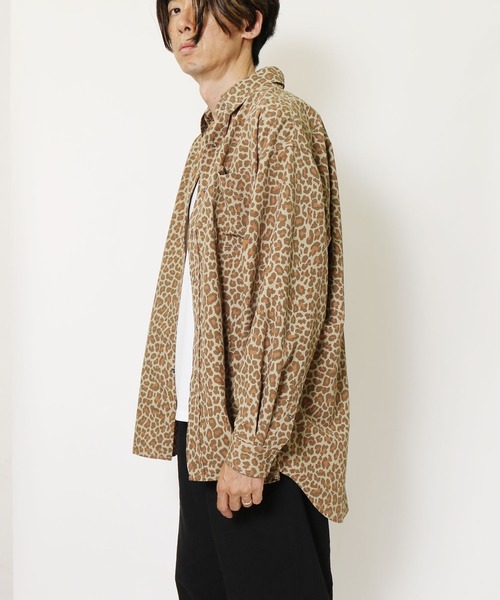 「BURLAP OUTFITTER」 長袖シャツ MEDIUM ホワイト×ネイビー メンズ_画像8