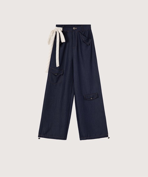 セットアップ Frill Design Denim Cami Set Up レディースの画像