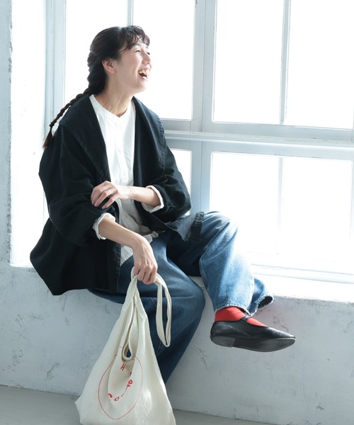 美品 ソウルベリー L くったりやさしいジャケット オーバーサイズ ゆったり soulberry（ソウルベリー） ジャケット LL ブラック レディース