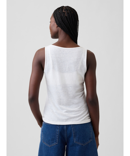 GAP（ギャップ） タンクトップ ノースリーブ リネンブレンド タンク
