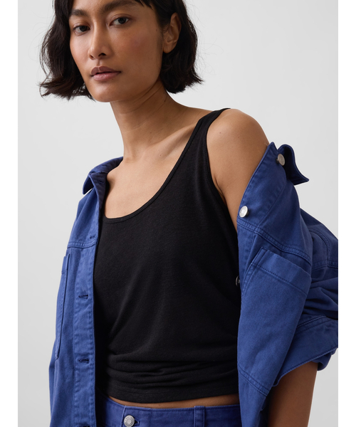 GAP（ギャップ） タンクトップ ノースリーブ リネンブレンド タンク