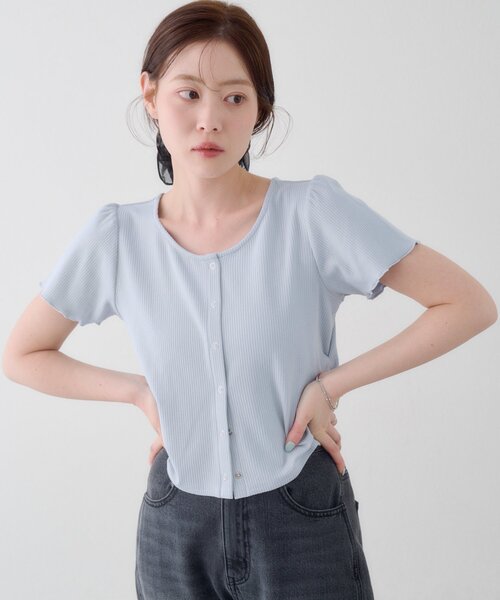 カーディガン 「WEB先行/無地＆ドット/WEB限定カラー」ドット針抜きカーディガン レディースの画像