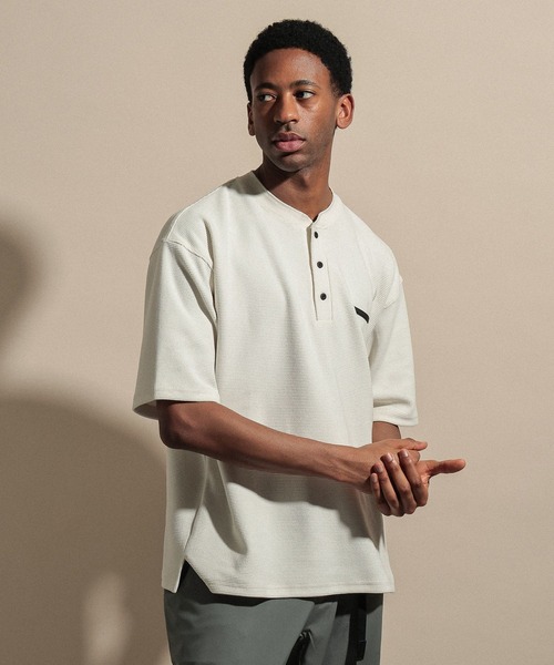 NUMERALS（ヌメラルズ） ヘンリーネック tシャツ 「NUMERALS」WAFFLE