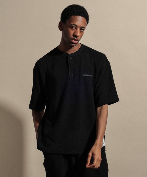 NUMERALS（ヌメラルズ） ヘンリーネック tシャツ 「NUMERALS」WAFFLE