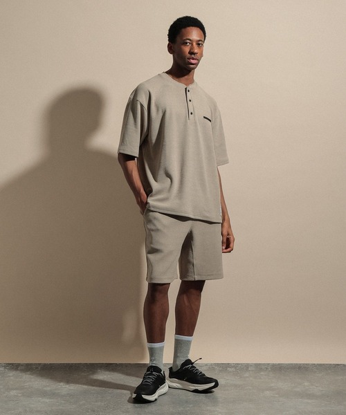 NUMERALS（ヌメラルズ） ヘンリーネック tシャツ 「NUMERALS」WAFFLE