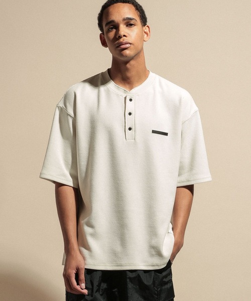 NUMERALS（ヌメラルズ） ヘンリーネック tシャツ 「NUMERALS」WAFFLE