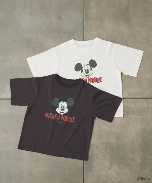 「MICKEY MOUSE」 半袖Tシャツ FREE オフホワイト レディース_画像2