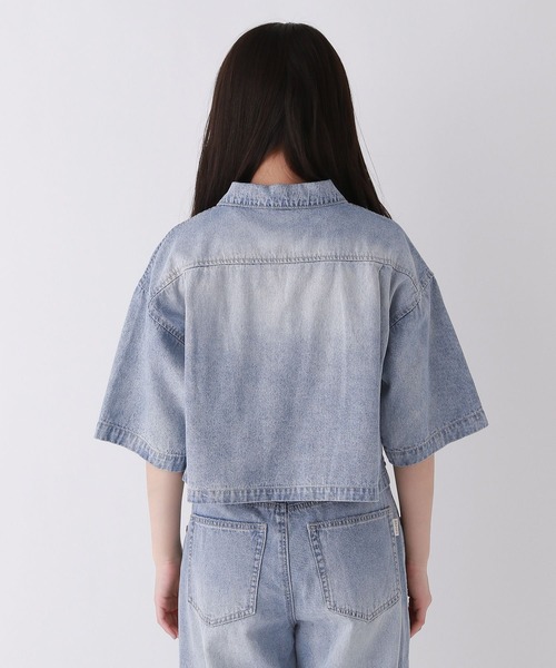 「repipi armario」 「KIDS」半袖ブラウス LARGE ブルー キッズ_画像2