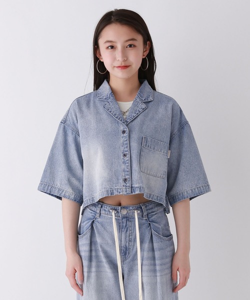 「repipi armario」 「KIDS」半袖ブラウス LARGE ブルー キッズ_画像4