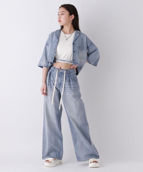 「repipi armario」 「KIDS」半袖ブラウス LARGE ブルー キッズ_画像7