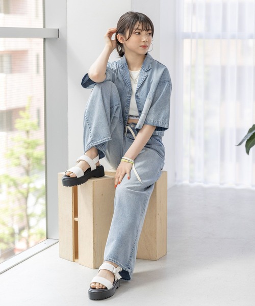 「repipi armario」 「KIDS」半袖ブラウス LARGE ブルー キッズ_画像8