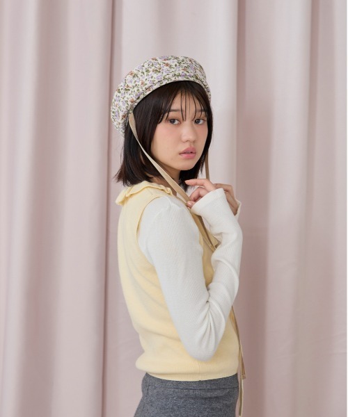 「kaorinomori」 ベレー帽 M/57.5cm ホワイト レディース_画像9