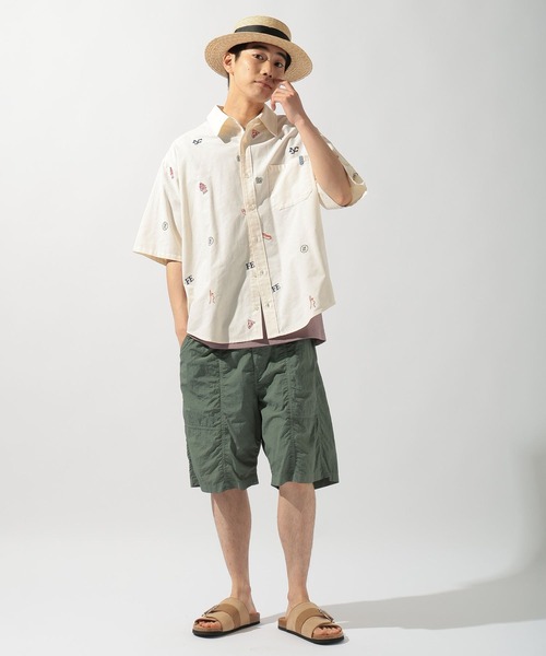 「Fishs Eddy」 半袖シャツ LARGE サックスブルー レディース_画像9