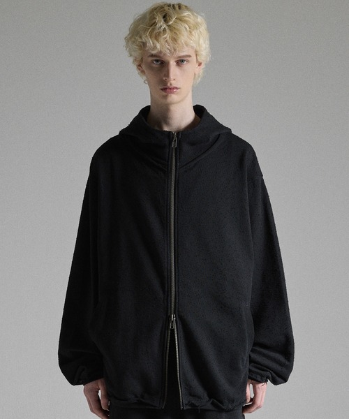 GRANCY ダメージ加工 ジップアップ パーカー GRANCY パーカー 「GRANCY」Distressed Stand Neck Zip Hoodie