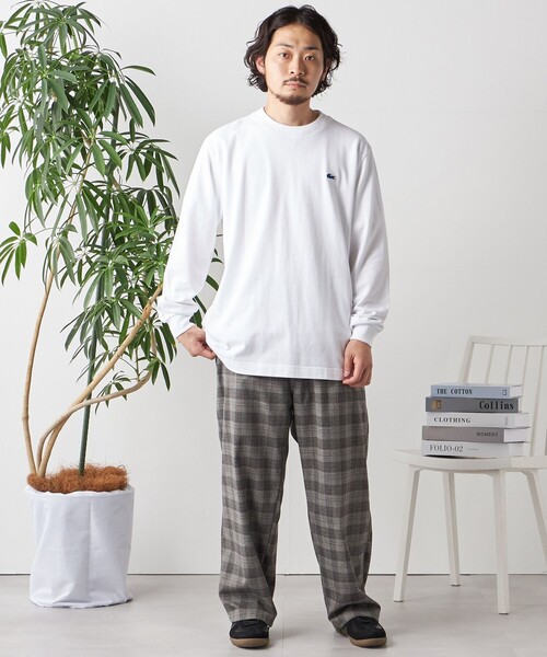 「LACOSTE」 長袖Tシャツ X-LARGE ネイビー メンズ_画像3