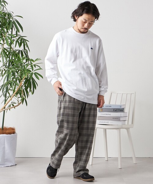 「LACOSTE」 長袖Tシャツ X-LARGE ネイビー メンズ_画像4