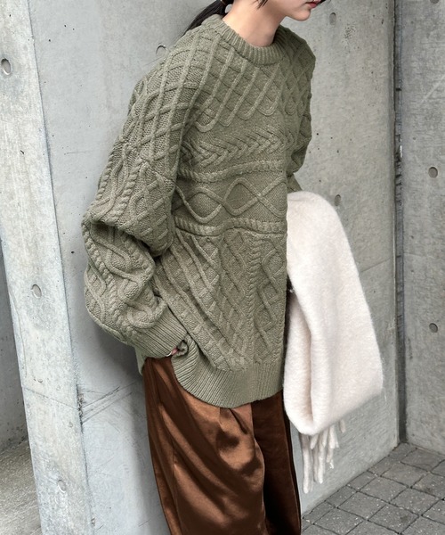 select MOCA（セレクトモカ） ニット セーター ランダムケーブル