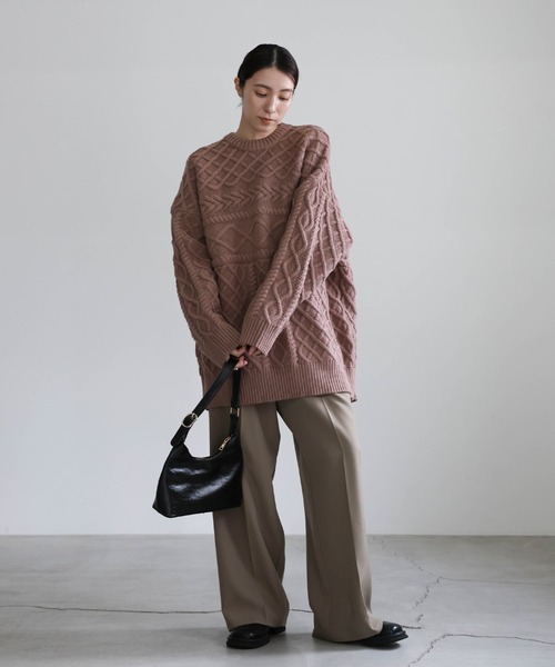 selectMOCA セレクトモカ オーバーサイズニットコート ベージュ select MOCA セレクトモカ オーバーサイズニットコート ベージュ