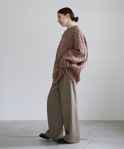 select moca 2021 AW ランダムケーブルオーバーニット モカ select MOCA（セレクトモカ） ニット セーター ランダムケーブル