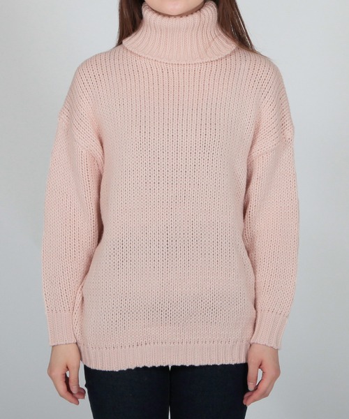 Julia Boutique ニット セーター タートルネック・手編み風 Julia Boutique ニット セーター タートルネック・手編み風