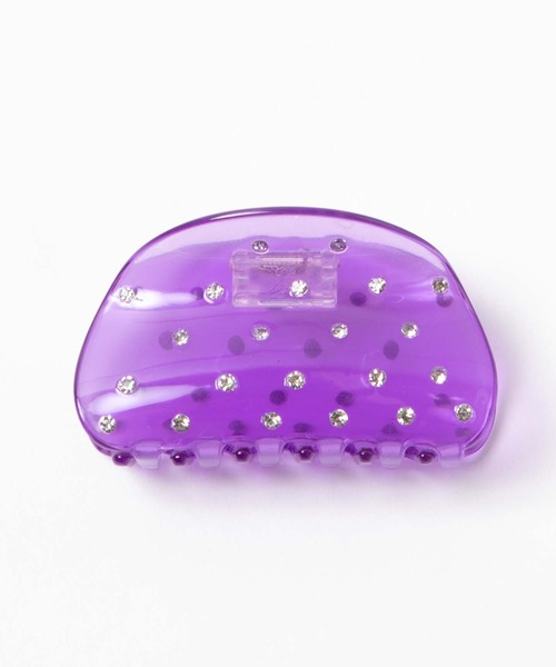 紫色のラインストーン付きヘアクリップ WEGO（ウィゴー） ヘアクリップ WEGO/ストーンクリアバンスクリップ