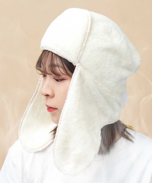 A.M.S. 帽子 ハット フライトキャップ型 パイル 瞑想 サウナハット