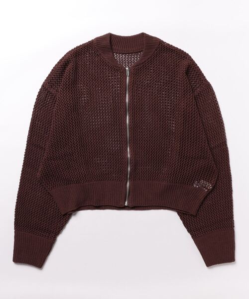 STUSSY メッシュ編みジップアップカーディガン STUSSY メッシュ編み