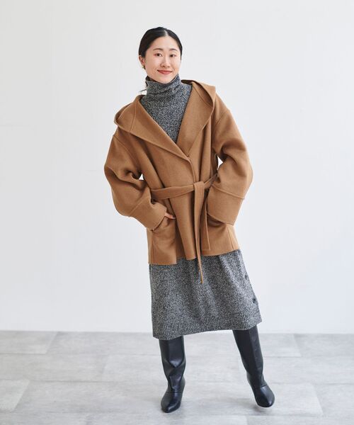 le.coeur blanc（ルクールブラン） ワンピース サイドボタンメランジ