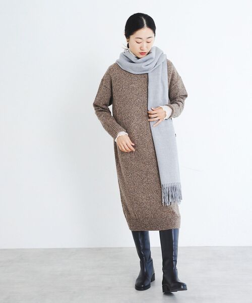 le.coeur blanc（ルクールブラン） ワンピース サイドボタンメランジ