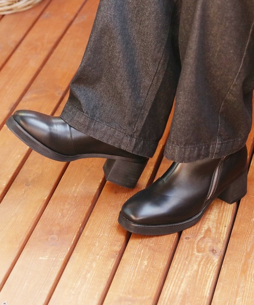 2色 ショートブーツ サイドジップ レースアップ 厚底 レザー 8 sb-boots254_1.jpg