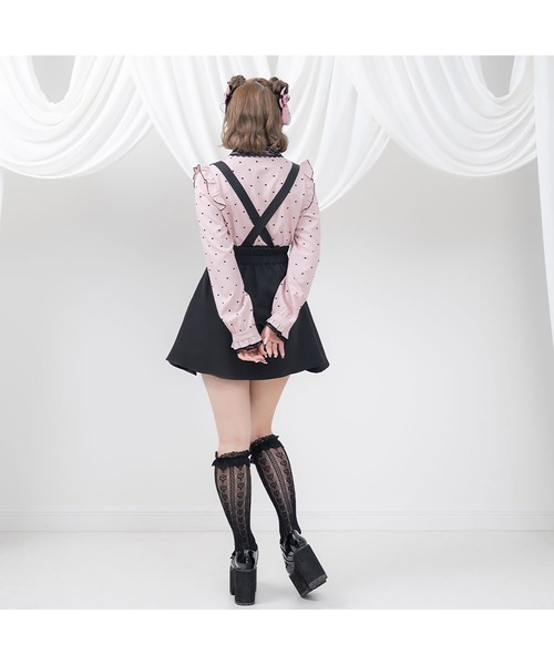 のえる   ！ハートバックルサスペンダーフレアスカート 4L ダブルハートバックルサスペンダー付きスカート – レディース