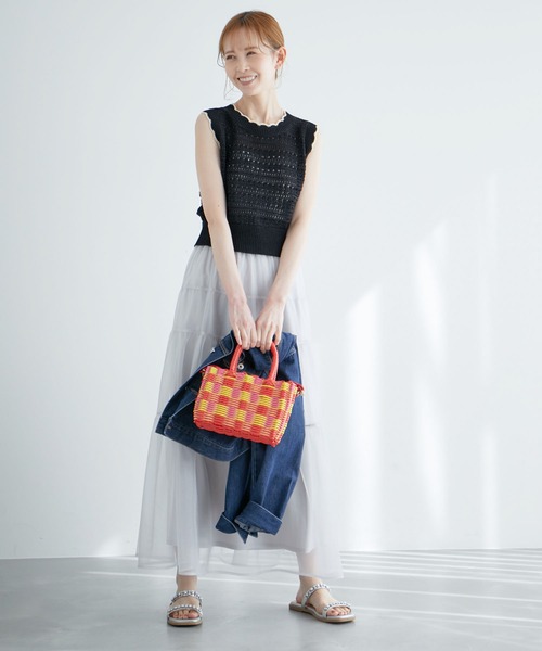 半額以下 2日間のみ価格‼️試着のみ✨ROPE'❤️カシミヤ混ニット ROPE' PICNIC ニット セーター セットアップ対応/透かし編み