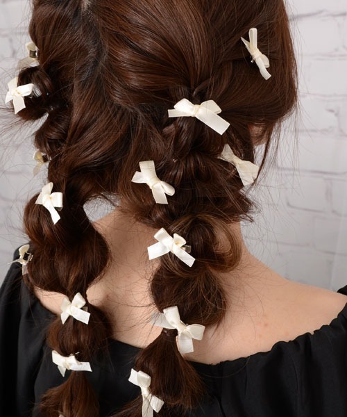 VIBGYOR Women ヘアクリップ 「float」ミニリボン ミニヘア
